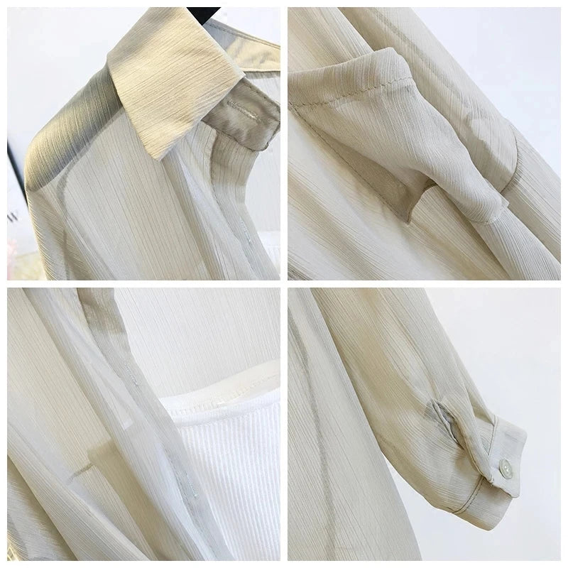Women Thin Coat Casual Summer Sun Protection Clothes Female Cardigan Shirt Clothing Tops Blouse for Woman Loose Covers Blusa