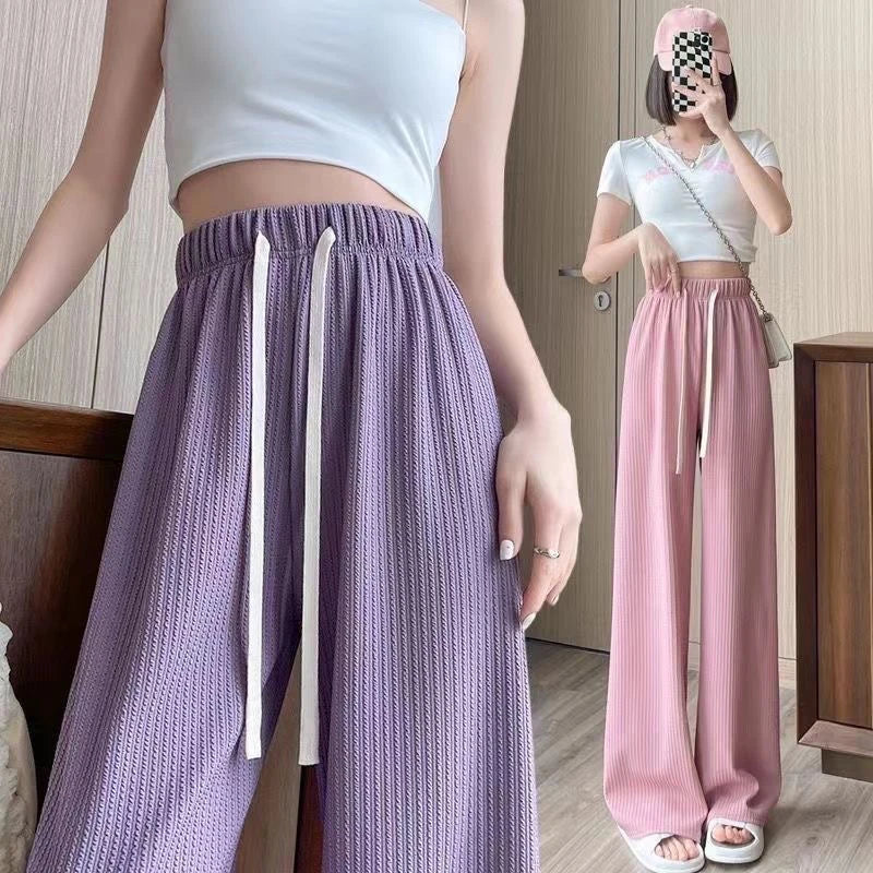 Drawstring Wide-Leg Sport Pants