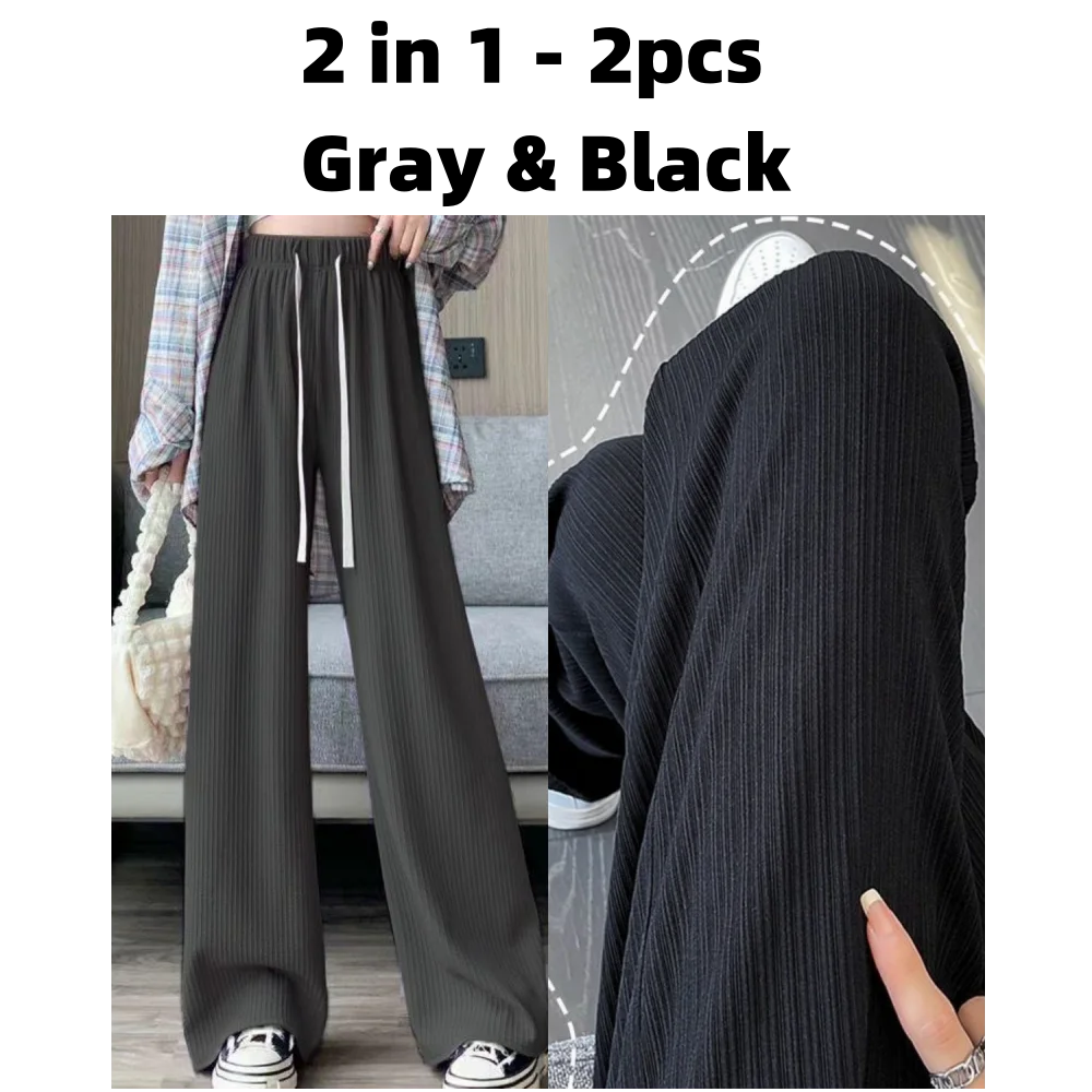 Drawstring Wide-Leg Sport Pants