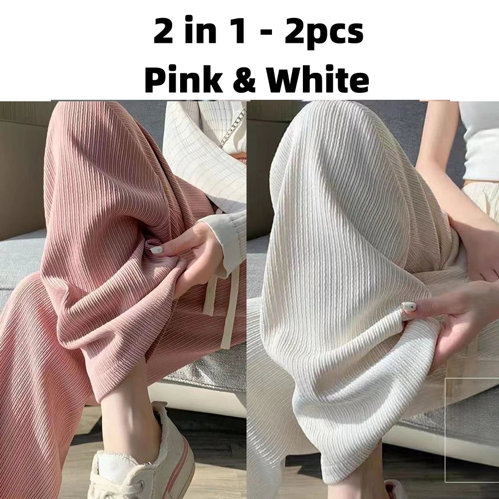 Drawstring Wide-Leg Sport Pants
