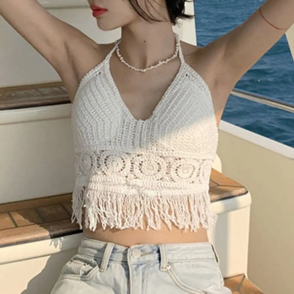 Azure Tide Crochet Top