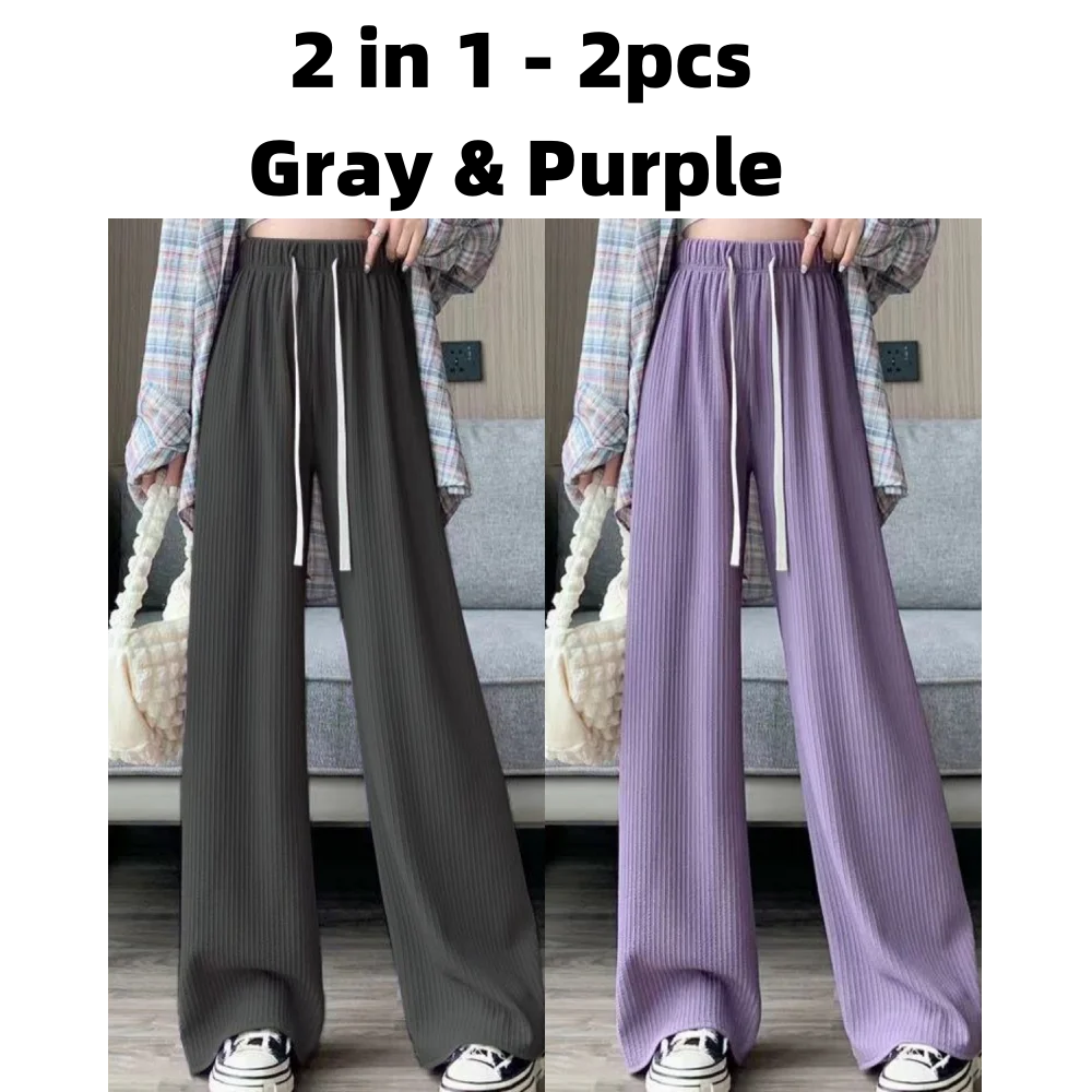 Drawstring Wide-Leg Sport Pants