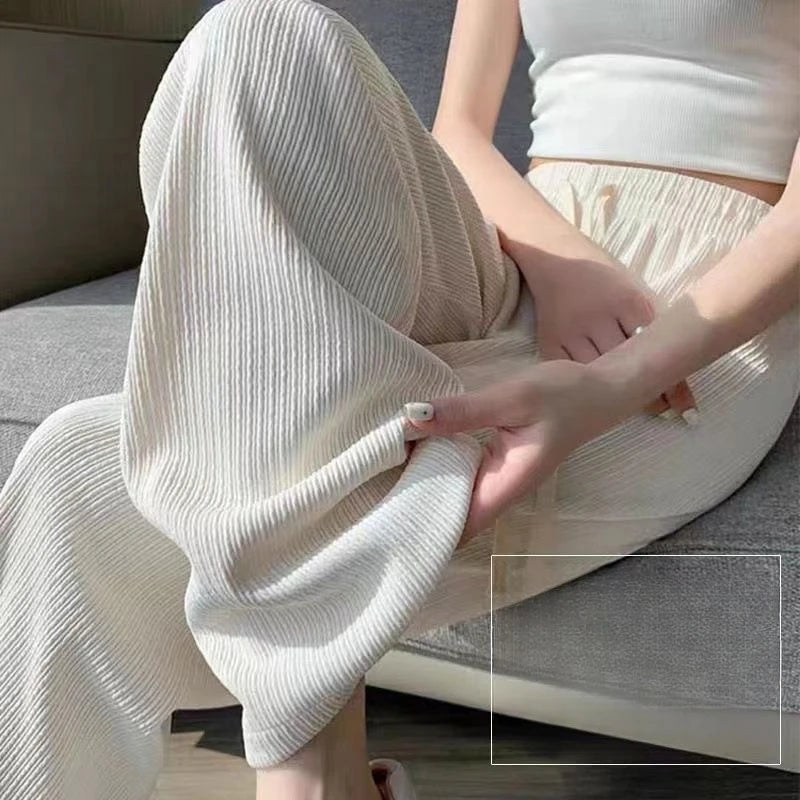 Drawstring Wide-Leg Sport Pants