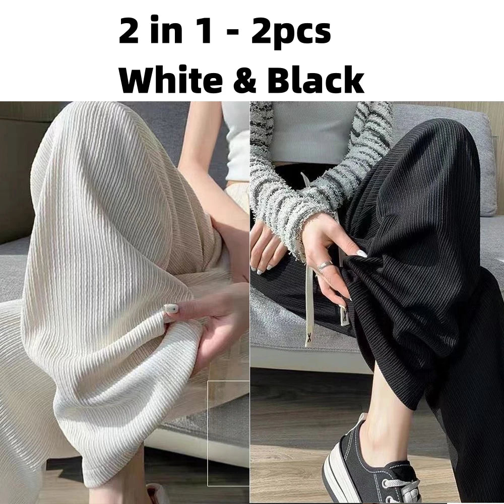 Drawstring Wide-Leg Sport Pants