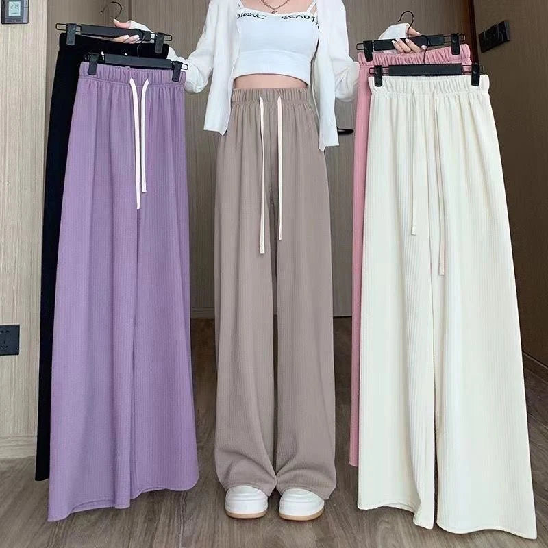 Drawstring Wide-Leg Sport Pants